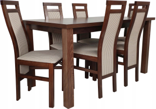 Stôl so stoličkami do obývačky - Salon Set Table 150/190x80 6 stoličky Adam
